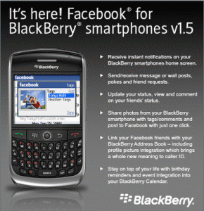 Facebook 1.5 pour Blackberry