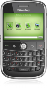 Evernote disponible sur Blackberry sans App World