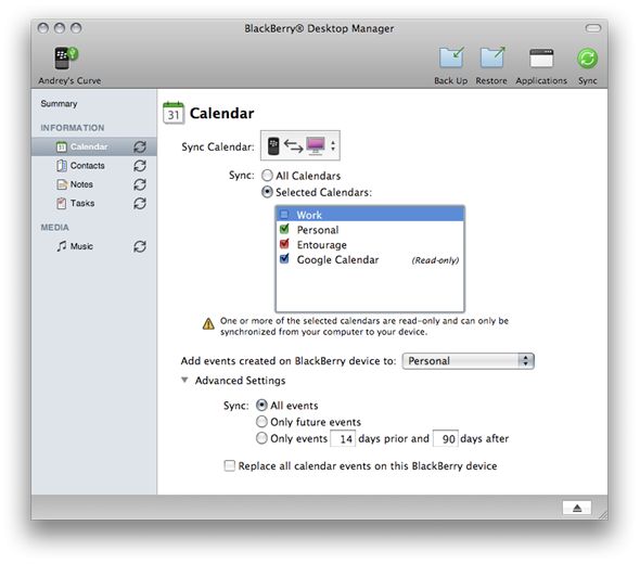 Blackberry Desktop Manager bientot disponible au téléchargement sous MAC