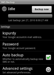 Backup ANDROID SMS TO GMAIL